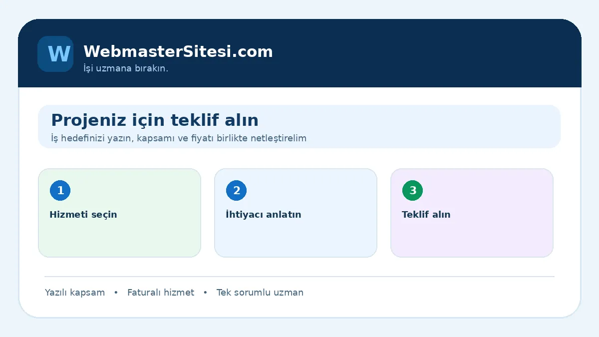 WebmasterSitesi hizmet değerlendirme ve yazılı çalışma süreci
